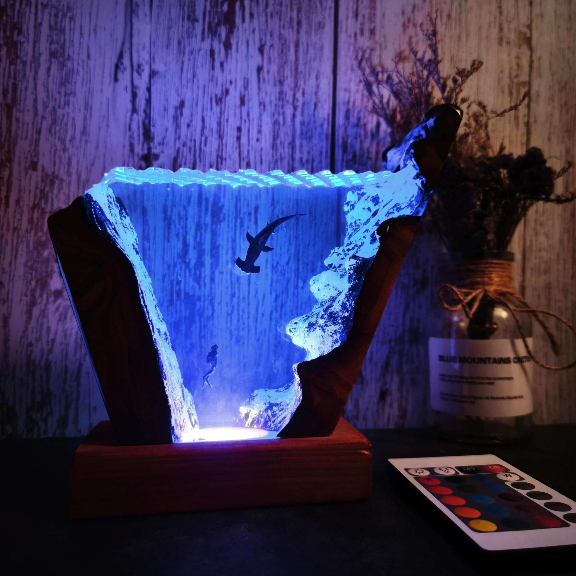 Resin Art And Wood - 6 * 4-дюймовый светящийся декоративный предмет