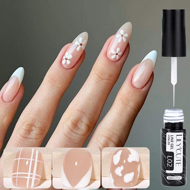 Resin Art Varnish - LILYCUTE 5 мл белый черный лайнер