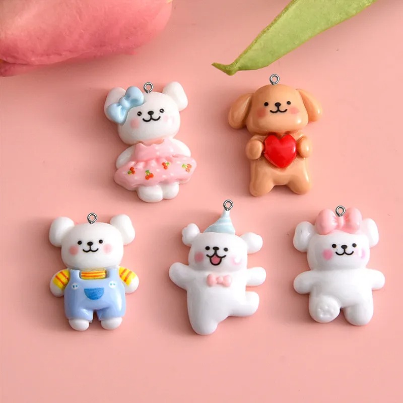 Resin Art Bracelet - 10 шт. мультяшных подвесок-собачек из смолы